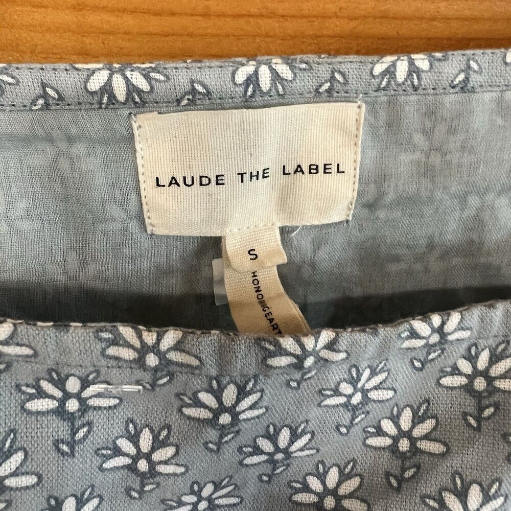 Laude the Label Flower Print Cropped Light Blue Tank Size S - Picture 2 of 7